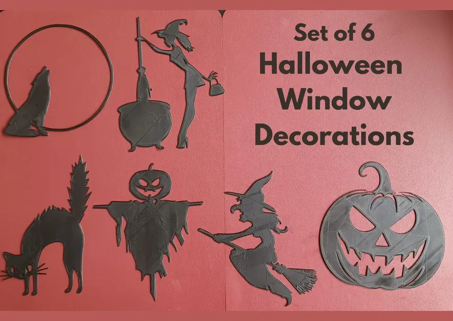 Trang trí cửa sổ Halloween với hình bóng đáng sợ - Image 1