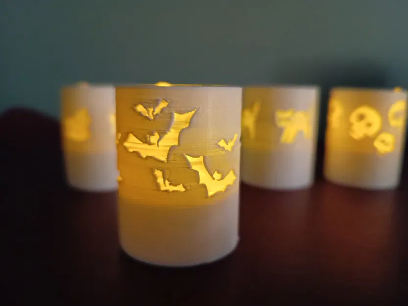 Bộ 4 giá đỡ nến Halloween hình ma, mèo, dơi và đầu lâu - Image 3