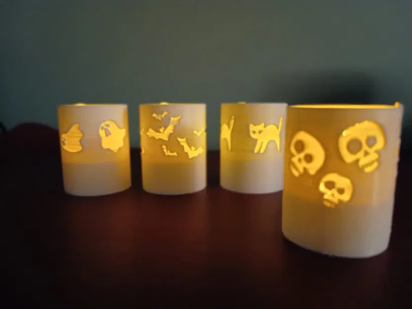 Bộ 4 giá đỡ nến Halloween hình ma, mèo, dơi và đầu lâu - Image 5