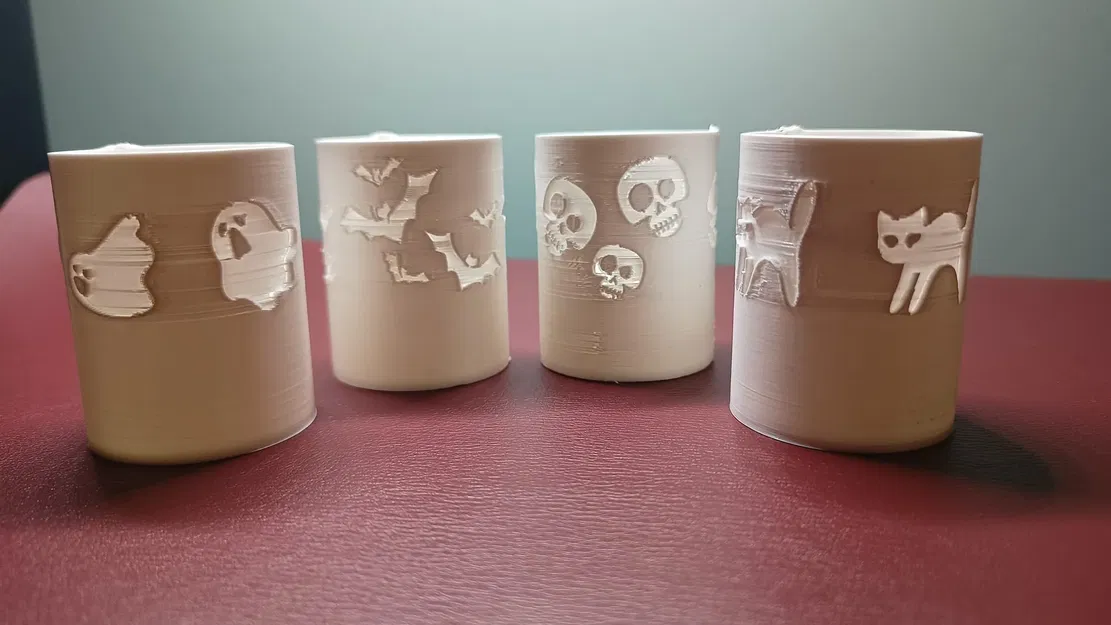 Bộ 4 giá đỡ nến Halloween hình ma, mèo, dơi và đầu lâu - Image 6