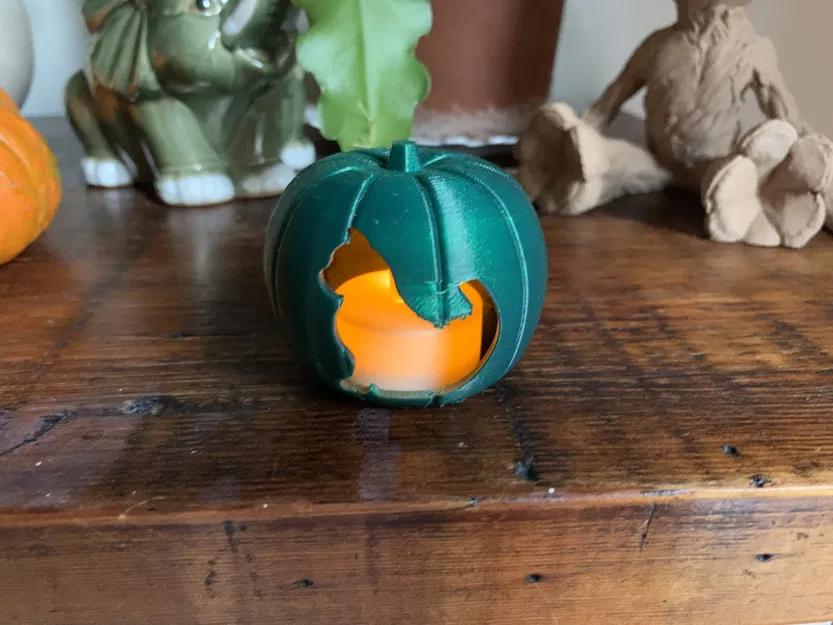 Đèn lồng bí ngô hình mèo cho nến trà - Image 4