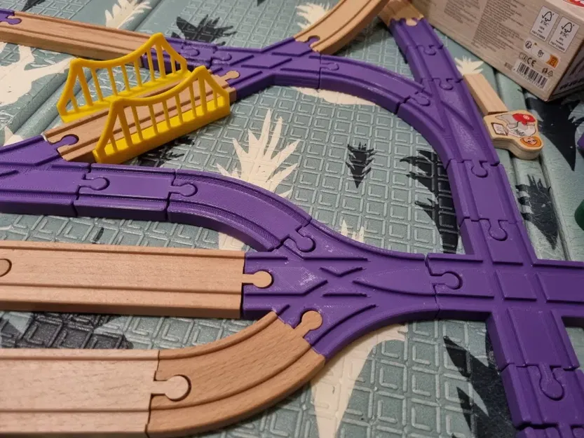 Đường ray gỗ tương thích với bộ đồ chơi Lidl Playtive / Ikea - Image 1