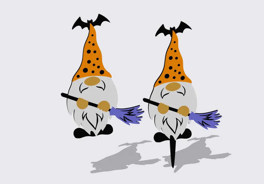 Gnome Halloween cầm chổi trang trí cây cỏ (4 màu) - Image 2