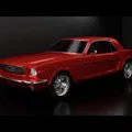 Mô hình xe Ford Mustang Coupe 1966 màu đỏ chi tiết cao - Thumbnail 1