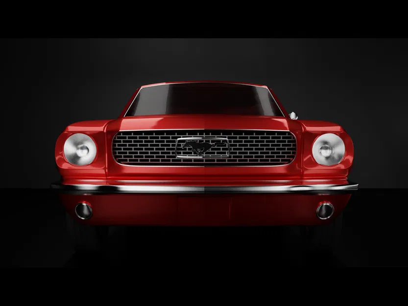 Mô hình xe Ford Mustang Coupe 1966 màu đỏ chi tiết cao - Image 2