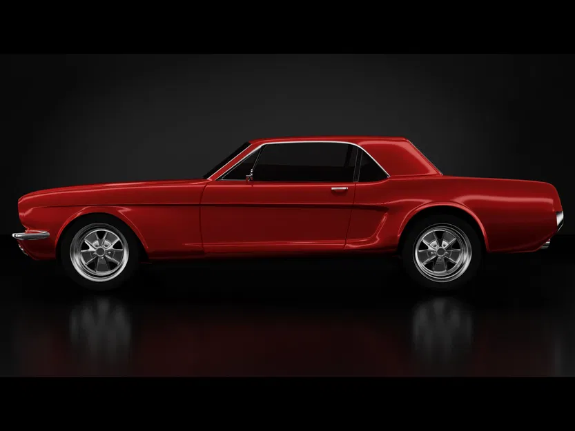 Mô hình xe Ford Mustang Coupe 1966 màu đỏ chi tiết cao - Image 3