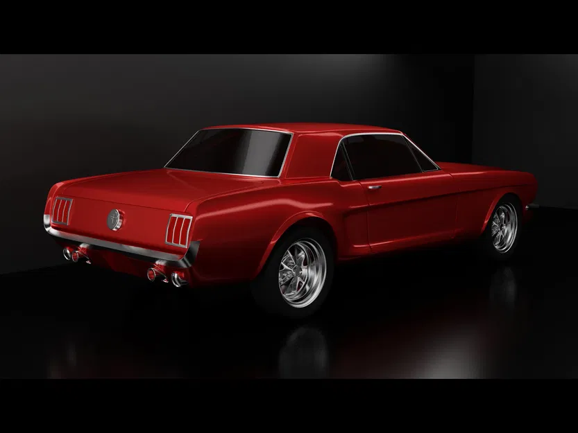 Mô hình xe Ford Mustang Coupe 1966 màu đỏ chi tiết cao - Image 4