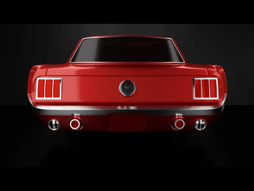 Mô hình xe Ford Mustang Coupe 1966 màu đỏ chi tiết cao - Image 5