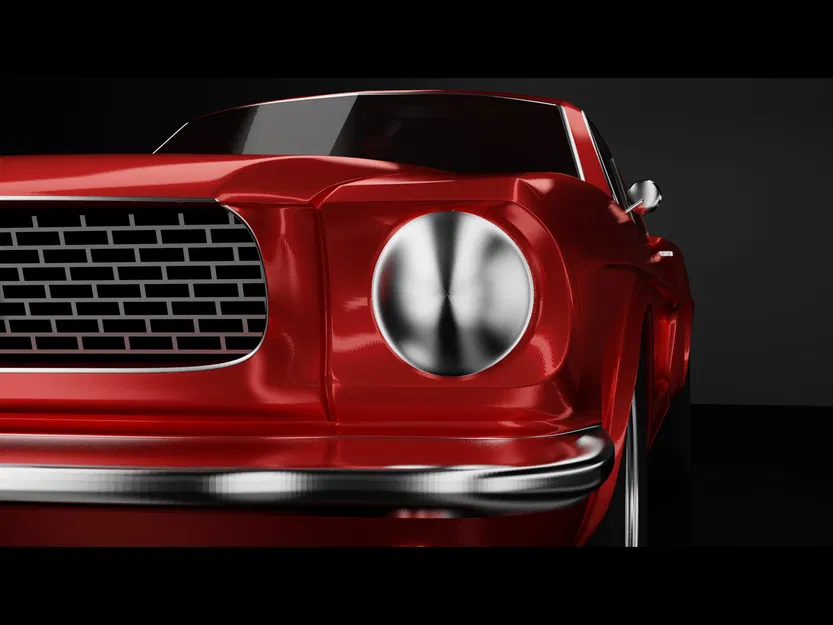 Mô hình xe Ford Mustang Coupe 1966 màu đỏ chi tiết cao - Image 6