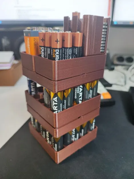 Khay đựng pin AA 2x2 có thể xếp chồng Gridfinity - Image 3