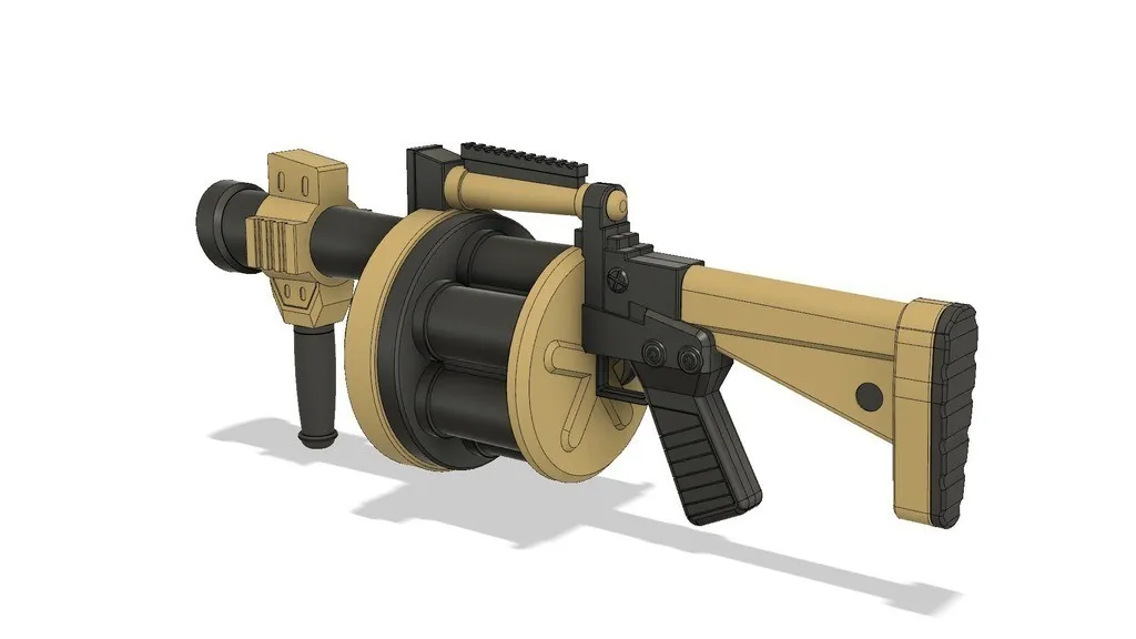 Khẩu súng phóng lựu Fortnite chi tiết để in - Image 1