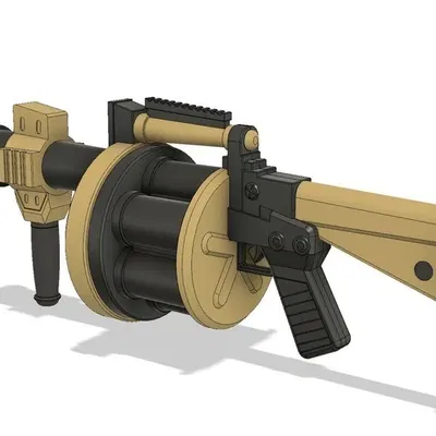 Khẩu súng phóng lựu Fortnite chi tiết để in