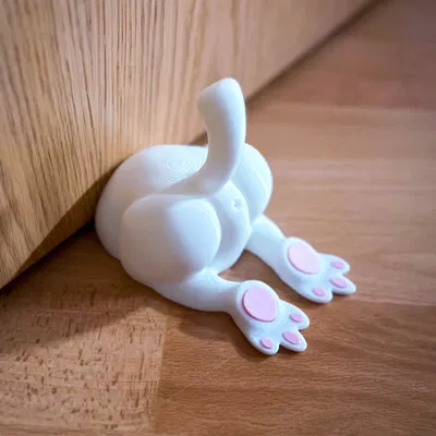 Gá đỡ cửa hình mèo bị đè nén phong cách độc đáo