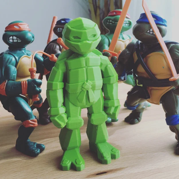 Nhân vật Rùa Ninja trong phong cách Low Poly - Image 1