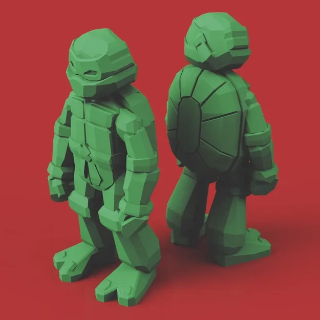 Nhân vật Rùa Ninja trong phong cách Low Poly - Image 2