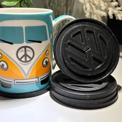 Đế lót ly biểu tượng VW dễ in và không cần hỗ trợ