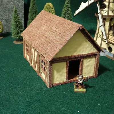 Nhà gỗ giả tưởng cho làng medieval trong RPG