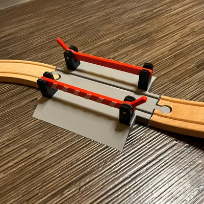 Cầu giao thông đường sắt có rào chắn cho tàu gỗ