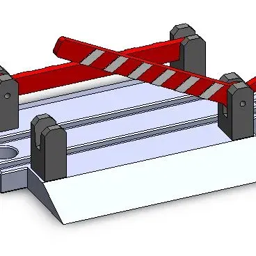 Cầu giao thông đường sắt có rào chắn cho tàu gỗ