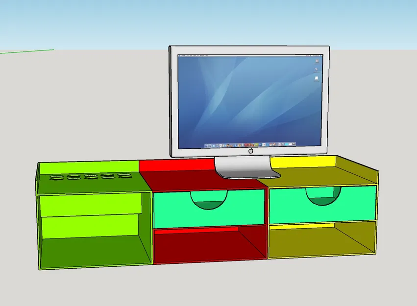 Tổ chức đa năng GT107 với ngăn kéo và giá đỡ máy tính - Image 1