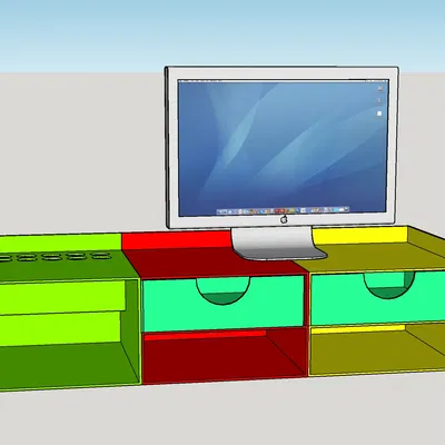 Tổ chức đa năng GT107 với ngăn kéo và giá đỡ máy tính