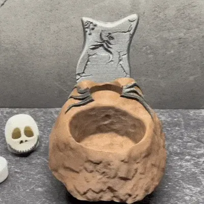 Giá đỡ kẹo Skellington với đèn LED ấm áp