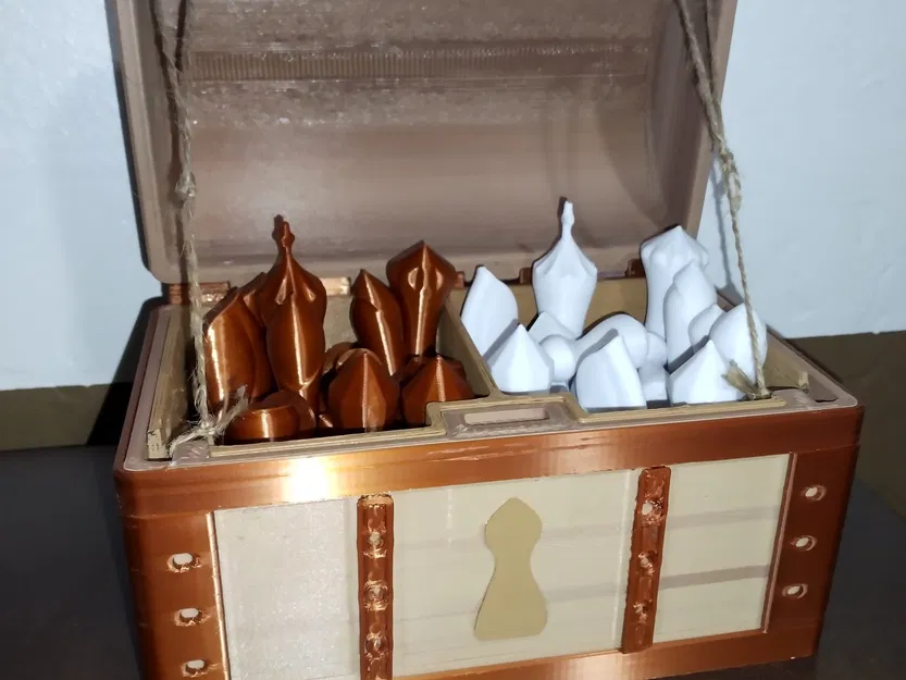 Hộp đựng cờ vua bằng gỗ kiểu kho báu - Image 1