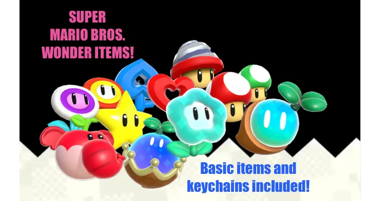 Bộ móc khóa Mario Wonder với 12 nhân vật từ Super Mario Bros - Image 1