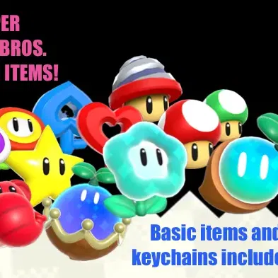 Bộ móc khóa Mario Wonder với 12 nhân vật từ Super Mario Bros