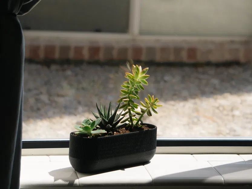 Chậu cây ba ngăn hiện đại có lỗ thoát nước và khay hứng - Image 3