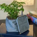 Chậu cây hình vuông xoắn với khay thoát nước cho cây nhà nhỏ - Thumbnail 2