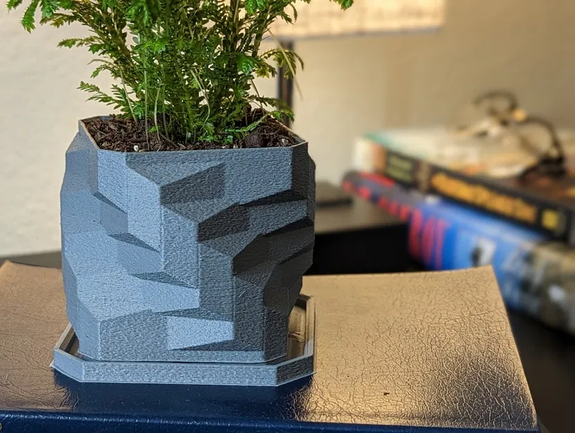 Chậu cây hình vuông xoắn với khay thoát nước cho cây nhà nhỏ - Image 3