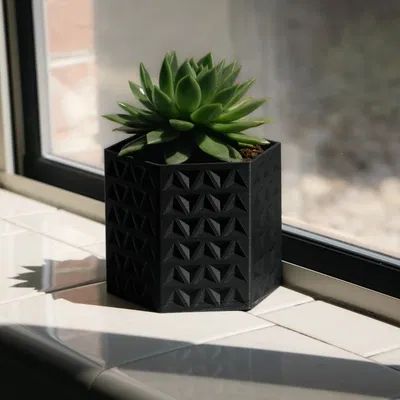 Chậu cây hình lục giác Tri-Hex 4 inch có lỗ thoát nước