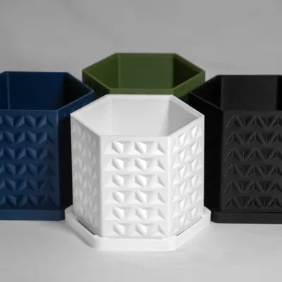Chậu cây hình lục giác Tri-Hex 4 inch có lỗ thoát nước