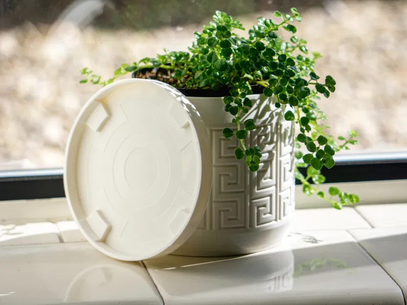 Chậu cây họa tiết Aztec có lỗ thoát nước và khay nhỏ giọt - Image 2