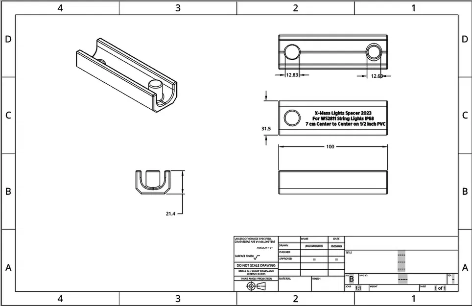 Giá đỡ khoảng cách cho dây đèn LED WS2811 trên jig PVC 1/2 inch - Image 3