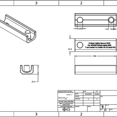 Giá đỡ khoảng cách cho dây đèn LED WS2811 trên jig PVC 1/2 inch