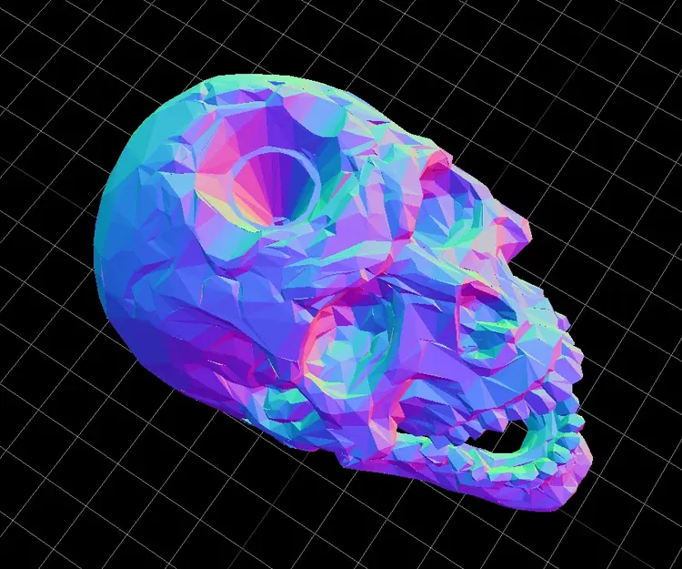 Giá đỡ bút hình đầu lâu phong cách Low Poly - Image 2