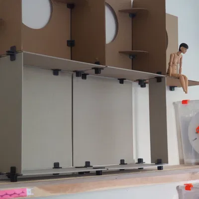 Nhà búp bê bằng bìa cứng mô-đun lấy cảm hứng từ Nakagin