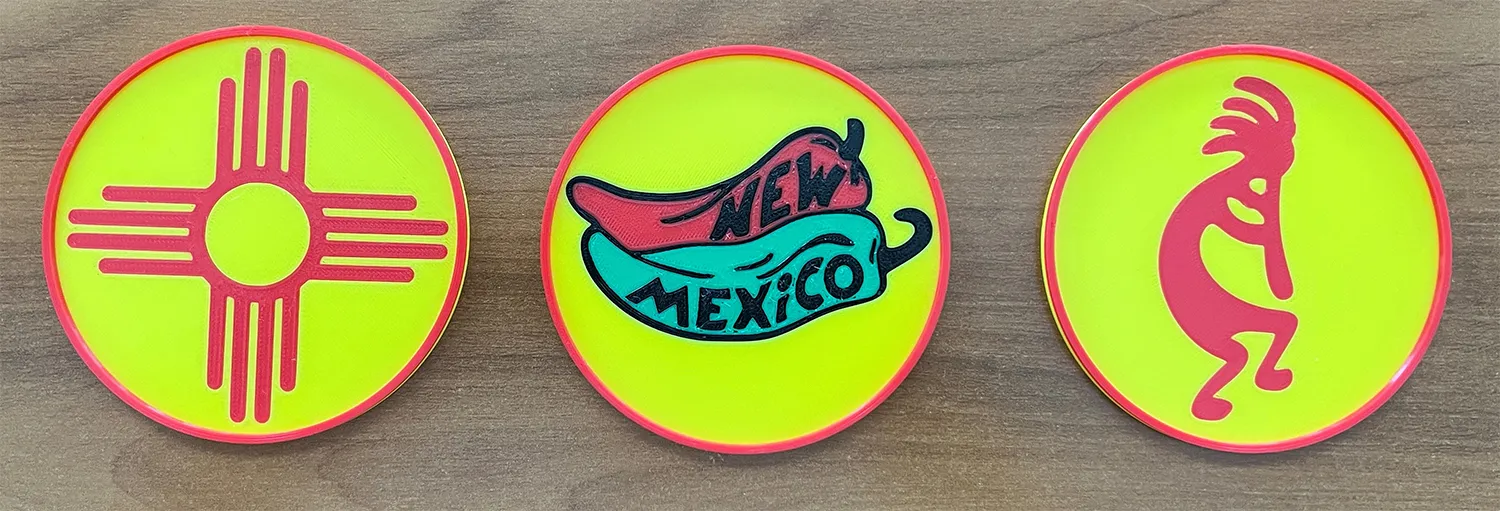 Đồ lót ly chủ đề New Mexico với biểu tượng và ớt - Image 1