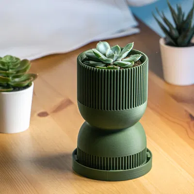 Chậu cây hình đồng hồ cát phong cách hiện đại giữa thế kỷ