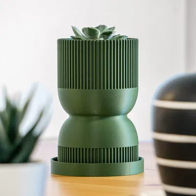 Chậu cây hình đồng hồ cát phong cách hiện đại giữa thế kỷ