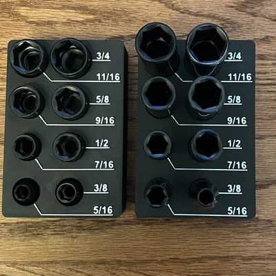 Tổ chức bộ socket tác động 3/8" Dr theo kiểu Gridfinity