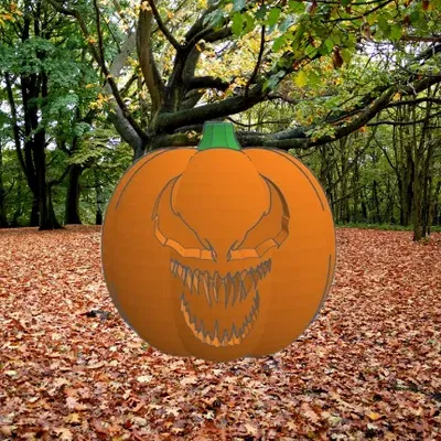 Quả bí ngô Venom độc đáo cho Halloween