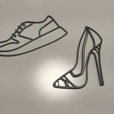 Đường nét cho giày dép với hình bóng dễ nhận diện