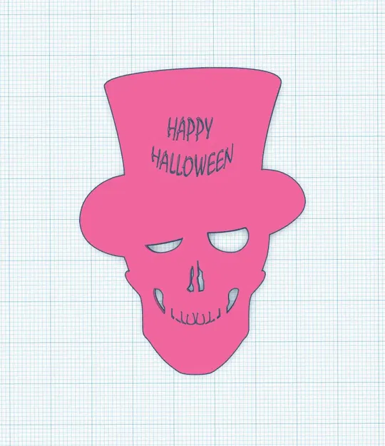 Đầu lâu Halloween đội mũ trang trí dễ in cho nhà - Image 1