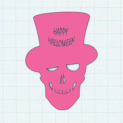 Đầu lâu Halloween đội mũ trang trí dễ in cho nhà