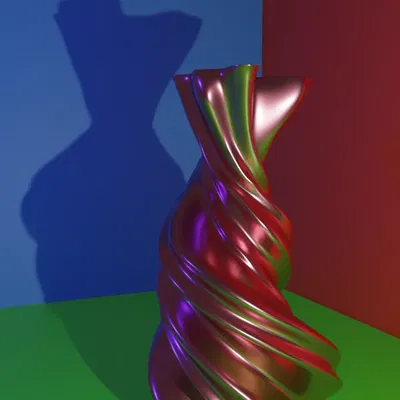 Bình hoa trừu tượng đầu tay làm bằng Blender