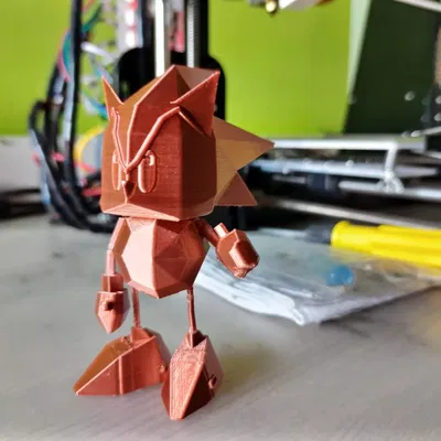 Nhân vật Sonic Poligonal phong cách Low Poly