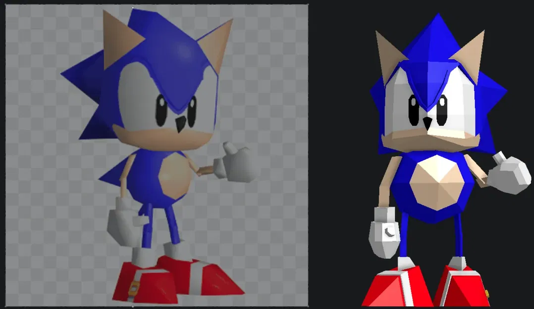 Nhân vật Sonic Poligonal phong cách Low Poly - Image 4